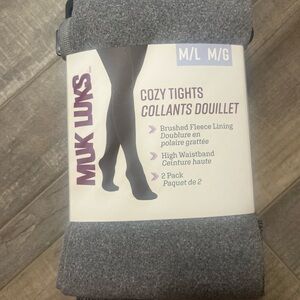 MUK LUKS Gray Cozy Tights - 2 Pack